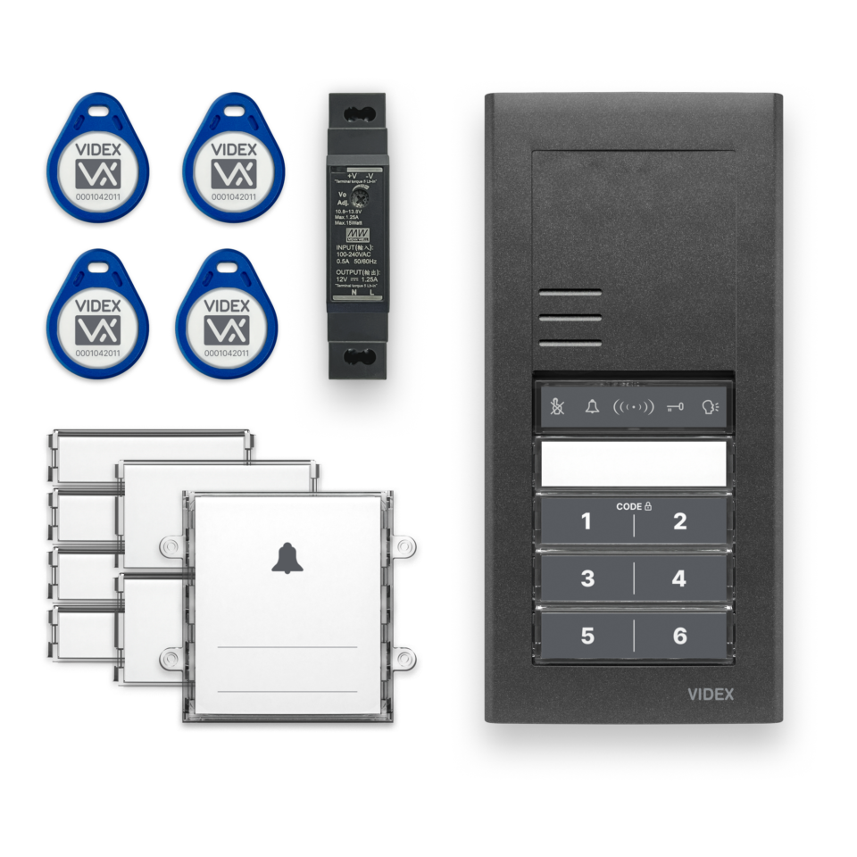 Kit Videx Era GSM nero con posto esterno 4G e lettore NFC