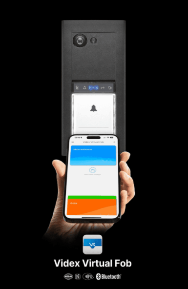 EraKit bluetooth Posto esterno videocitofonico Videx EraKit con design moderno, che mostra l'integrazione Bluetooth per controllo da smartphone.